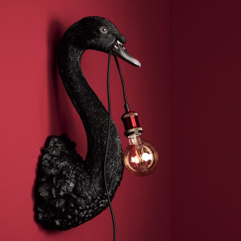 Applique murale cygne Petra noir werns 1