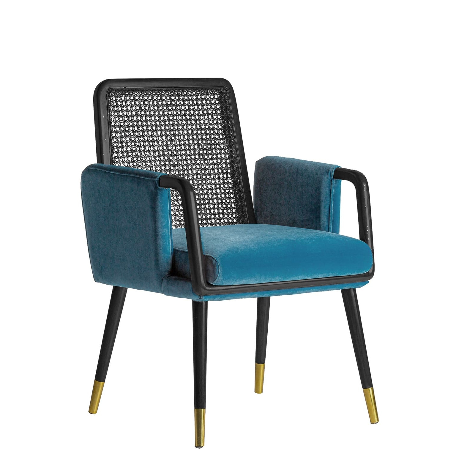 fauteuil Sladki velours bleu