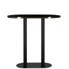 Table De Bar Zenza - Mange Debout Ovale en Marbre Noir & Laiton