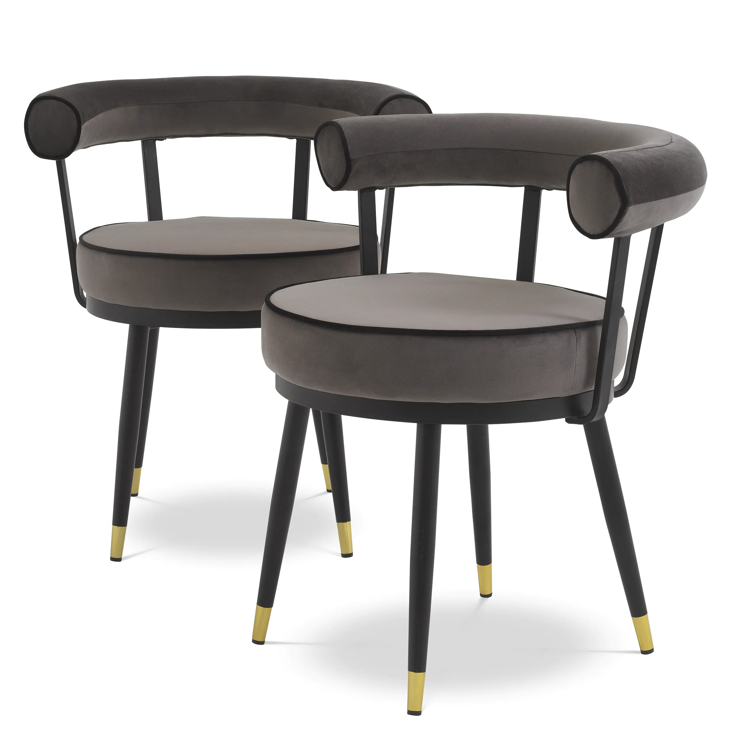 Chaises Vico gris foncé set de 2