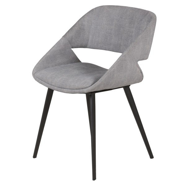 Chaise Ada velours côtelé gris clair