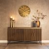 buffet Ironville – Marbre Noir, Laiton Nervuré & Esprit Mid-Century Modern-1 buffet Ironville – Marbre Noir Laiton Nervure Esprit Mid Century Modern 1