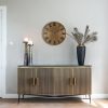 buffet Ironville – Marbre Noir, Laiton Nervuré & Esprit Mid-Century Modern-3 buffet Ironville – Marbre Noir Laiton Nervure Esprit Mid Century Modern 3
