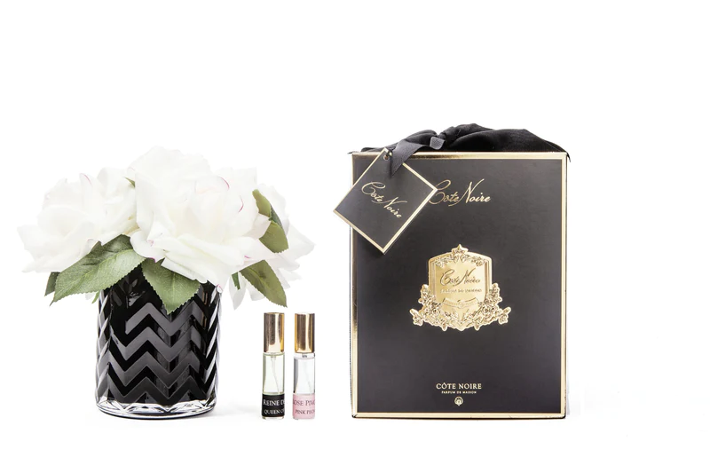 CoteNoire-HerringboneFlowerBlack-BlushRoses-HCF22_800x Côte Noire Bouquet Chevrons Roses Pink Blush Parfumées