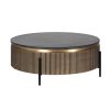 Table Basse Ronde Ironville laiton marbre noir majdeltier richmond 90O