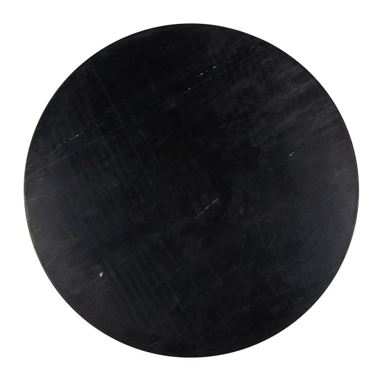 Table Basse Ronde Ironville laiton marbre noir majdeltier richmond 90O 2