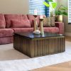 Table de salon carree Ironville laiton marbre noir majdeltier 3