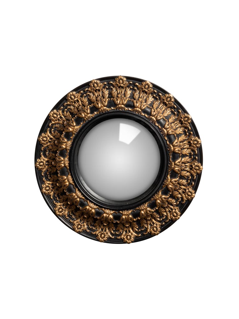 Miroir Noir Rosaces Cuivrées