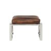 ottoman-biarrtiz-chaise-madrid-cuir-vintage-majdeltier-3 Ottoman Biarritz en cuir pleine fleur brun avec structure en inox poli miroir
