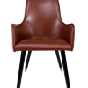3-d chaise Verlaine en cuir et tissu
