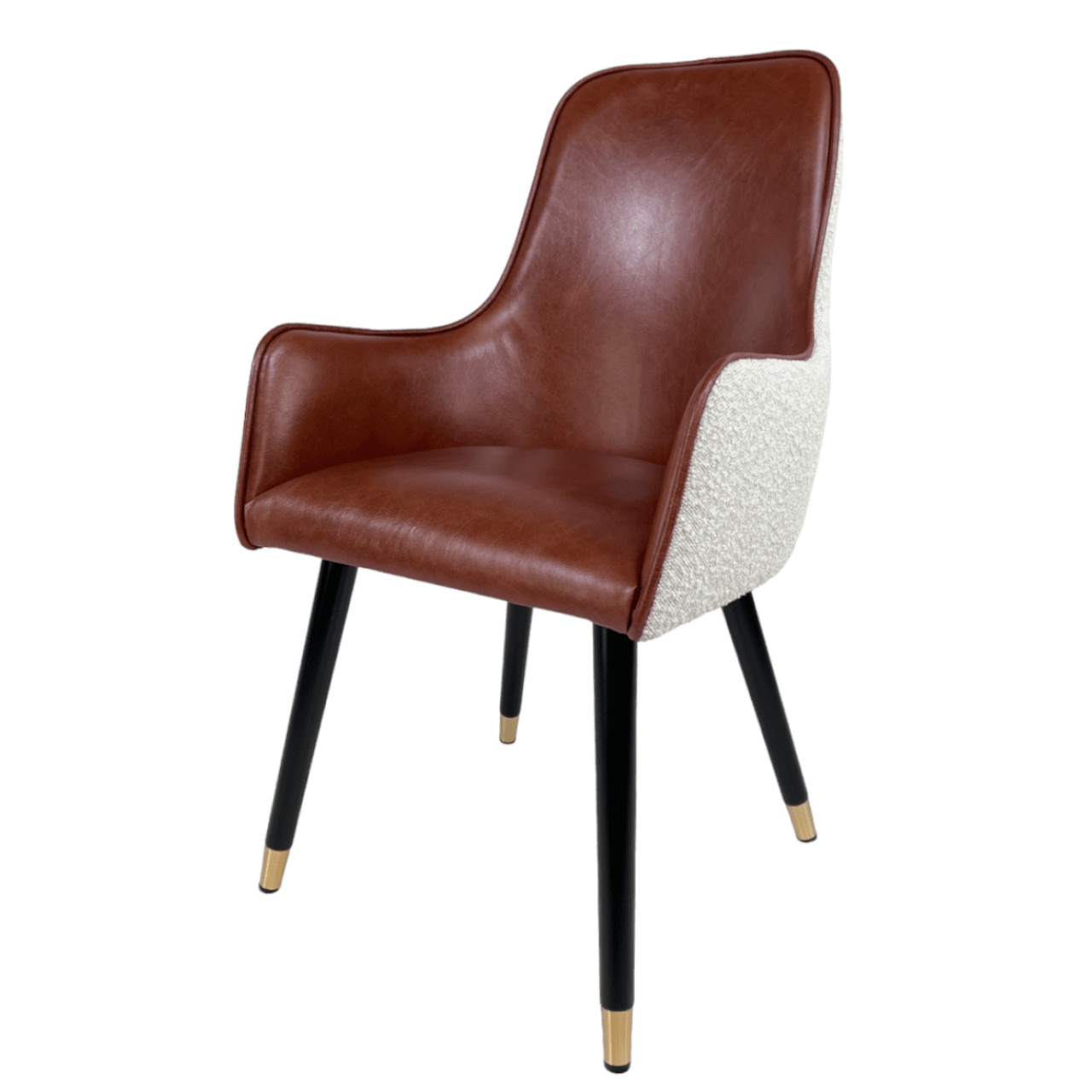 chaise-veraine-cuir-boucé-majdetier Chaise Verlaine en cuir et tissu bouclé