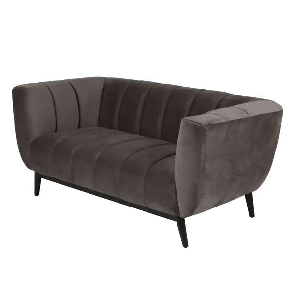 Canapé Amaro Gris Foncé 2 Places En Velours