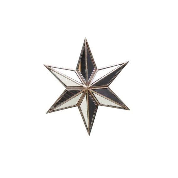 Miroir étoile argent 28 cm