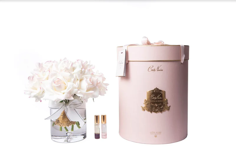 rose-cotenoire-ivoires-majdeltier Coffret De Luxe – Grand Bouquet De Roses Ivoires