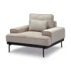 fauteuil-beige-majdeltier Fauteuil Yoko Beige En Velours Côtelé
