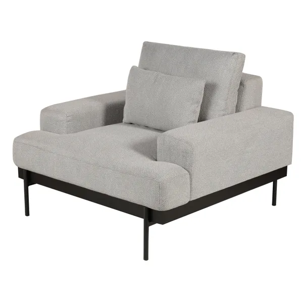 fauteuil-gris-majdeltier Fauteuil Yoko gris clair En Velours Côtelé