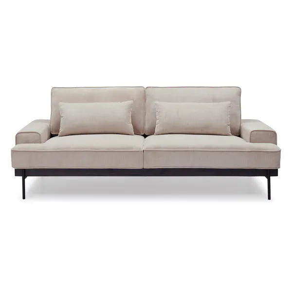canapé-beige-gris-majdeltier Canapé Yoko 3 Places En Velours Côtelé