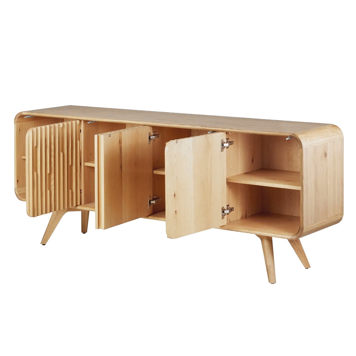 Buffet arrondi 4 portes chene naturel majdeltier 10