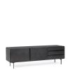 Meuble TV Dald Noir 160 CM 2 portes 3 tiroirs
