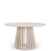 Table De Repas Ronde Orlando Blanche - Une table en manguier blanchit