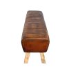 banc en cuir patine