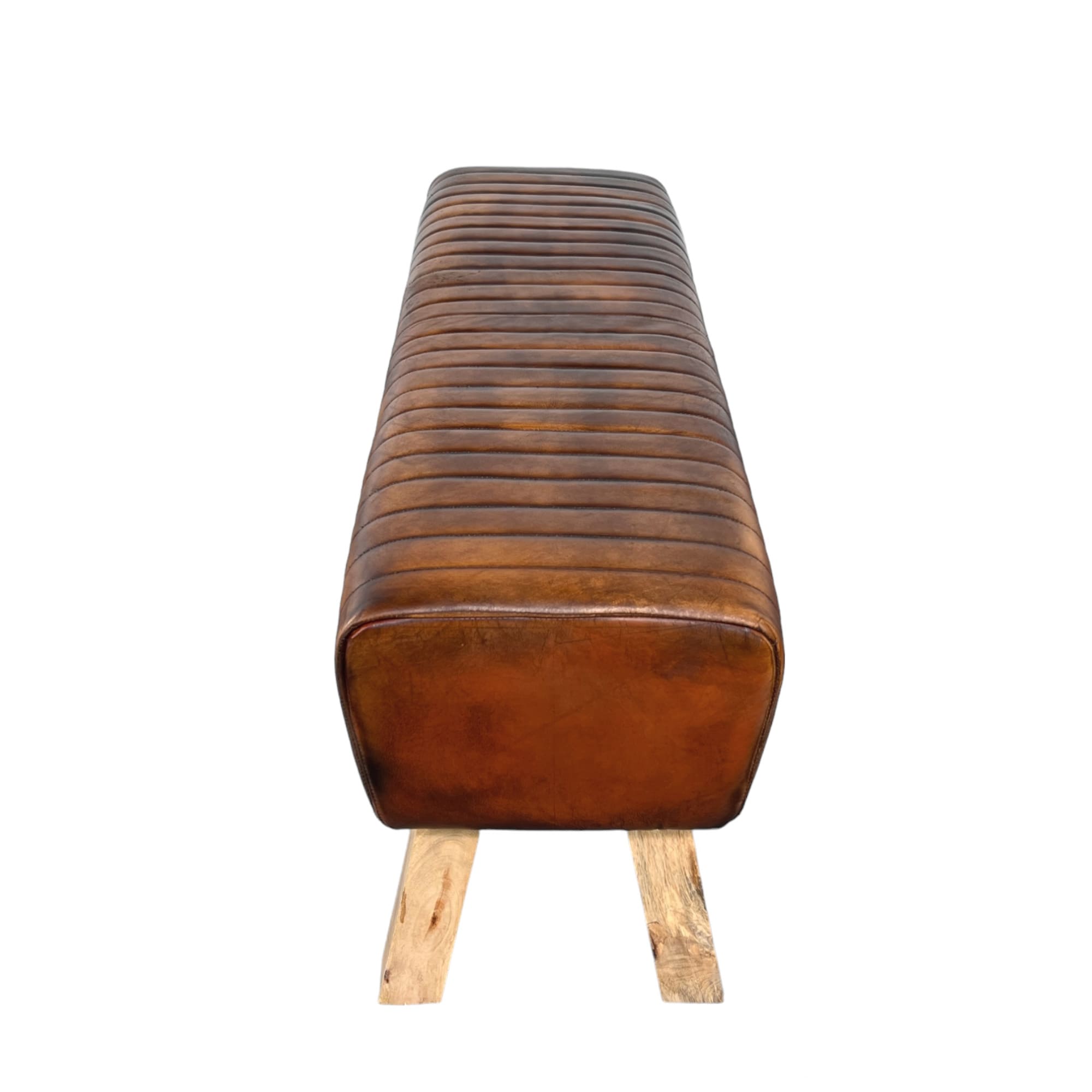 banc en cuir patine