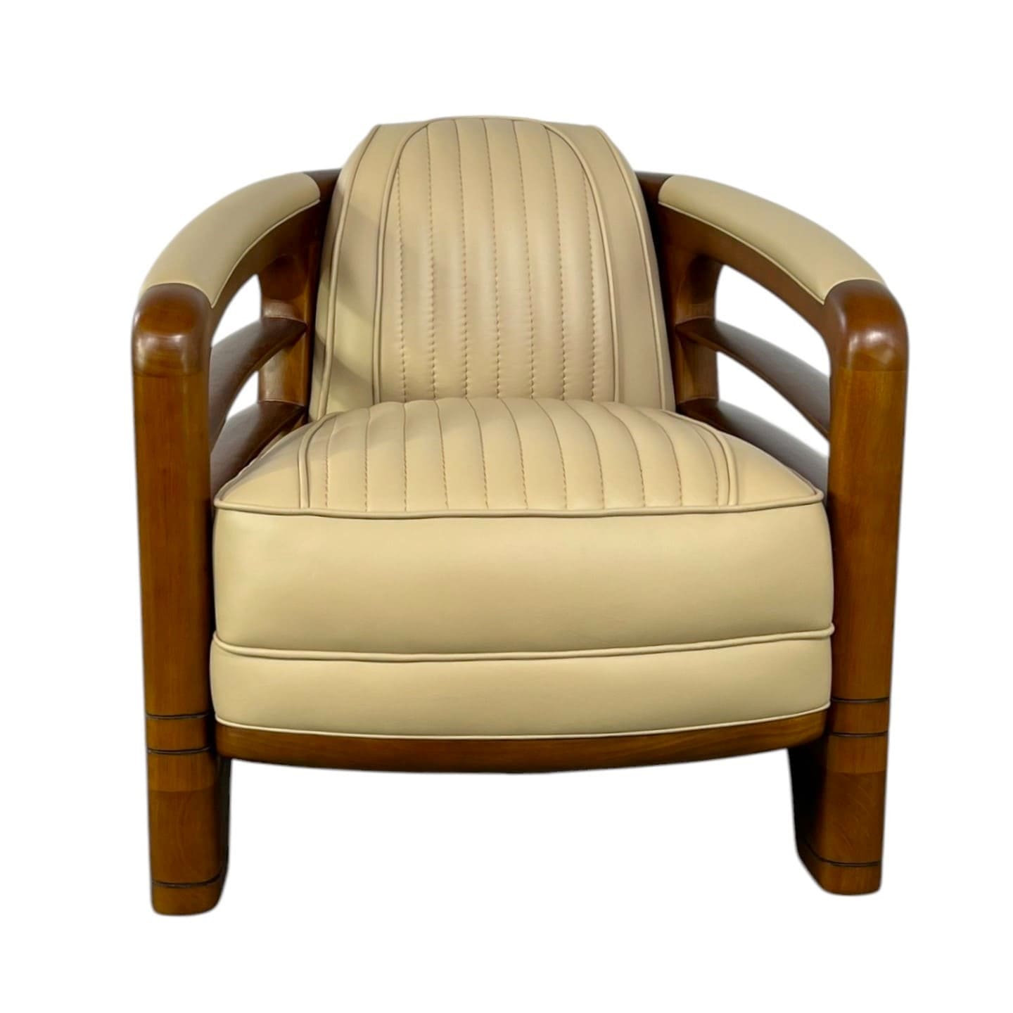 Fauteuil Club Biarritz Cuir beige-majdeltier-2 Fauteuil Club Biarritz Cuir beige majdeltier 2