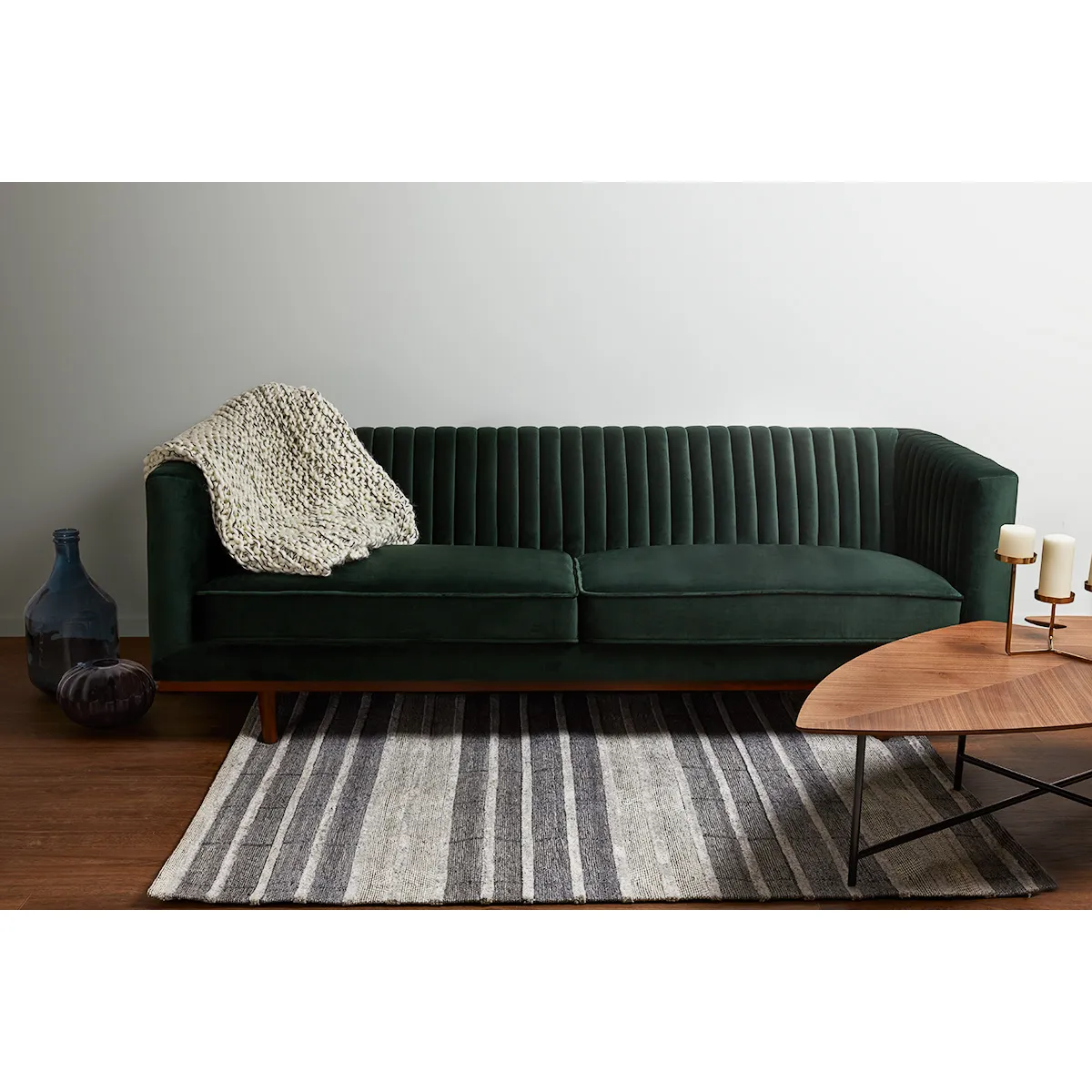 dante 3 places velours vert