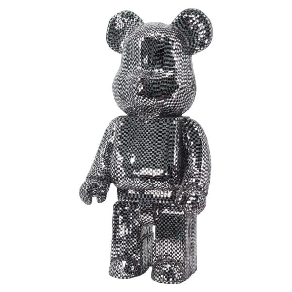 Ours Miroir Facettes Argent et noir