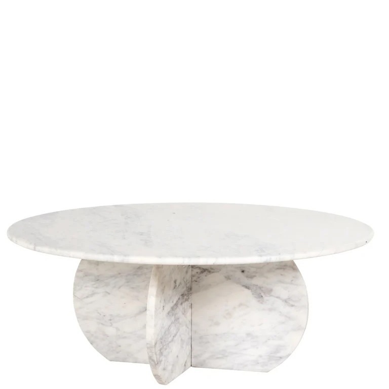 Table Basse Holmes Marbre blanc ronde 3 Table Basse Holmes Marbre 90Ø