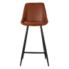 Tabouret snack darius simili cuir marron Tabouret snack darius simili cuir marron
