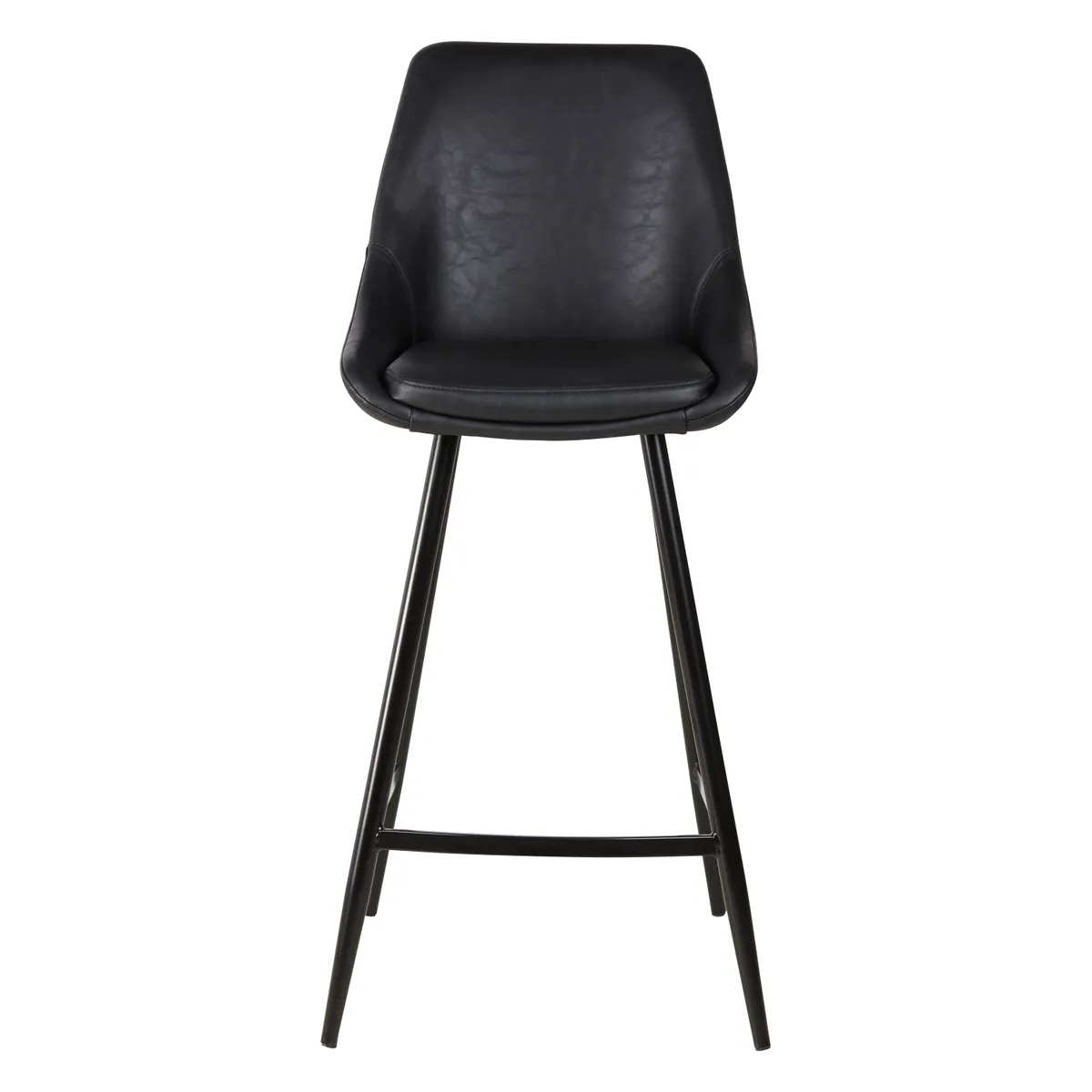 Tabouret snack darius simili cuir noir Tabouret snack darius simili cuir noir