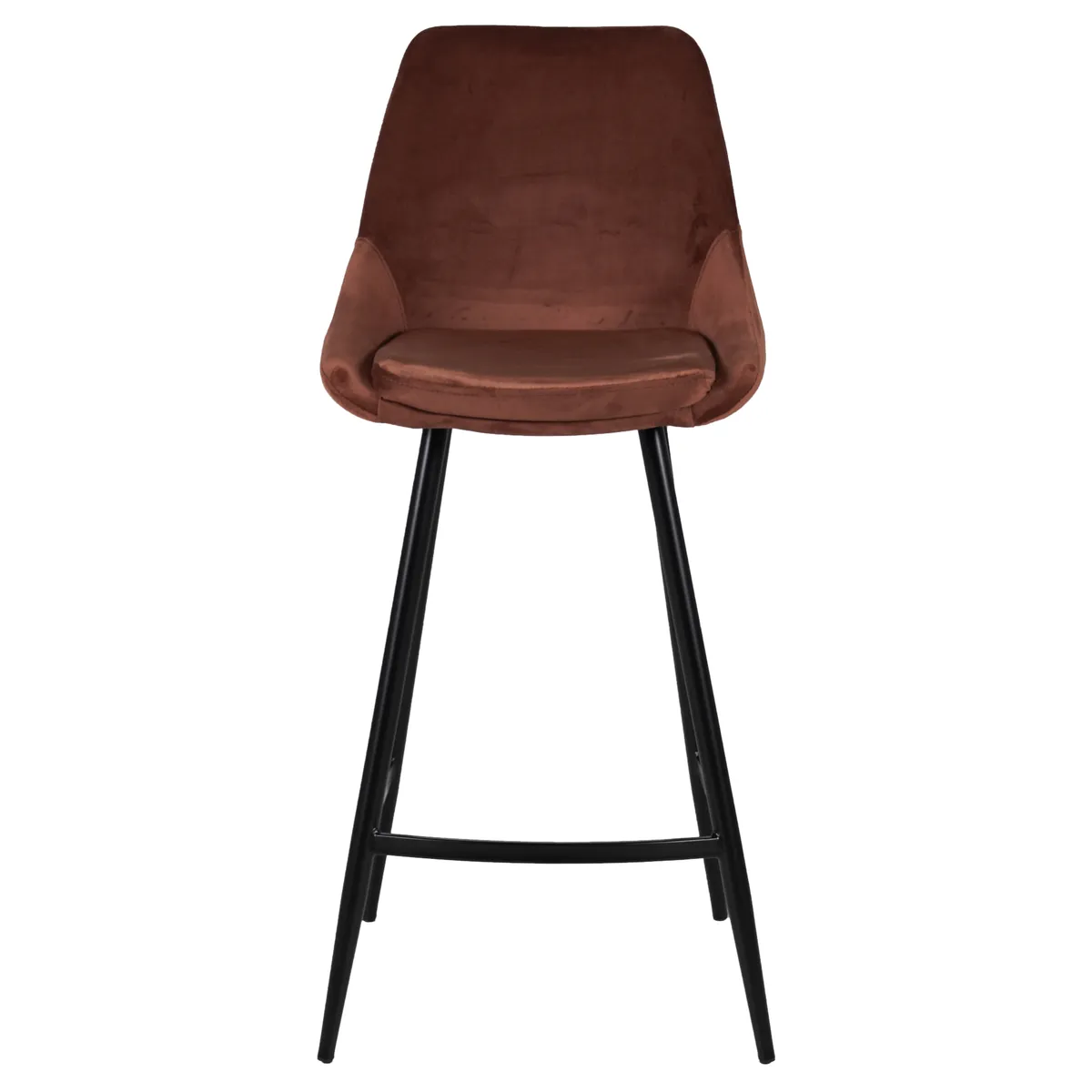 Tabouret snack darius velours chocolat Tabouret snack darius velours chocolat