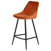 Tabouret snack darius velours cognac 2 Tabouret snack darius velours cognac 2