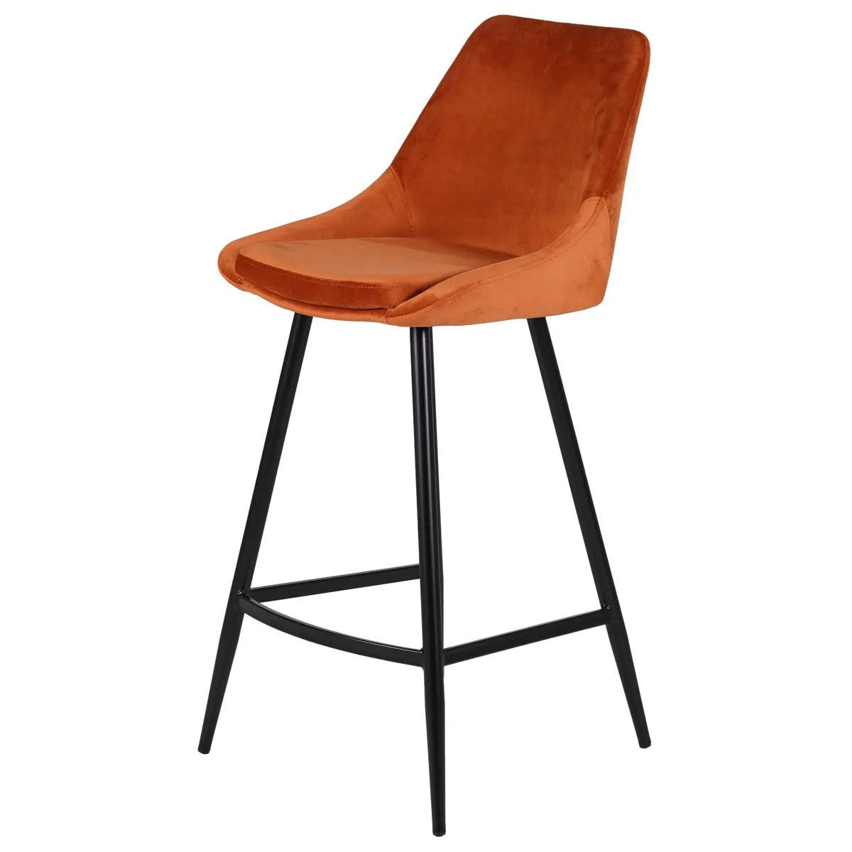 Tabouret snack darius velours cognac 2 Tabouret snack darius velours cognac 2