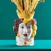 Vase décoratif Isabetta multicolore téte de maure Vase decoratif Isabetta multicolore tete de maure