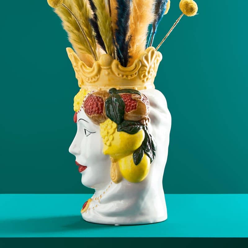 Vase décoratif Isabetta multicolore téte de maure 2 Vase decoratif Isabetta multicolore tete de maure 2