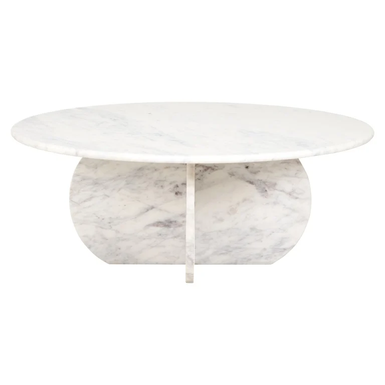 table basse Holmes en marbre blanc table basse Holmes en marbre blanc