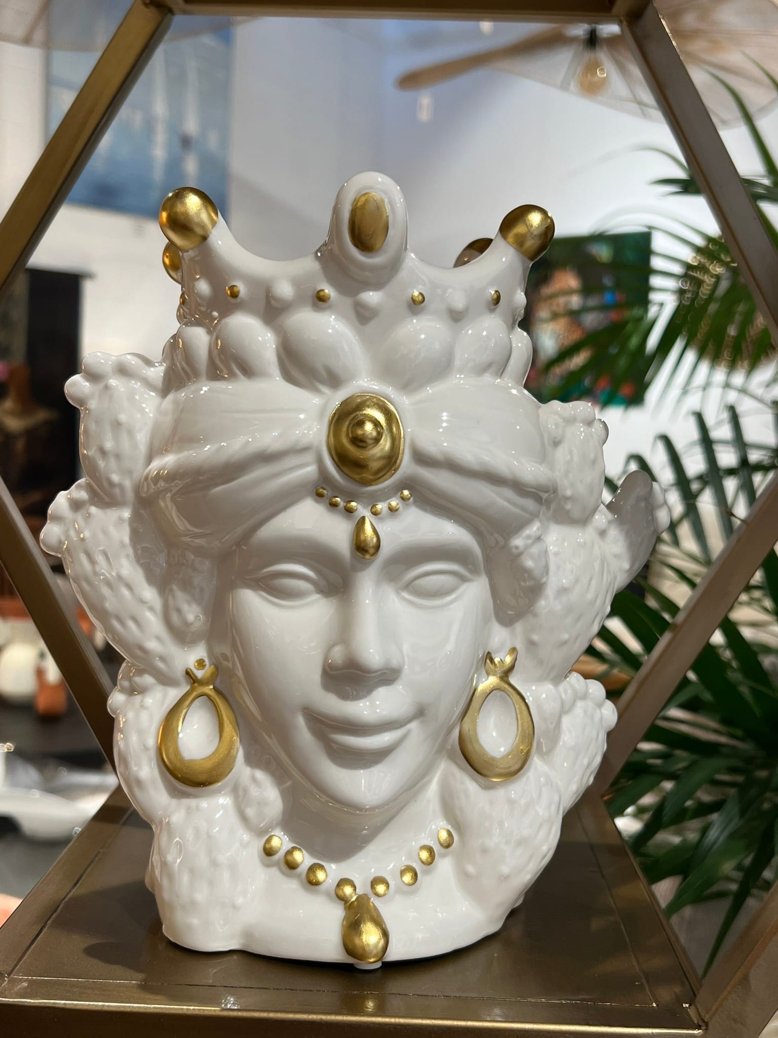 vase visage buste femme tete de maure sicilienne