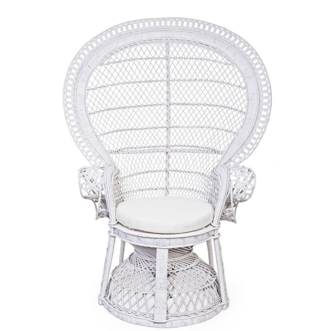 Fauteuil Emmanuelle En Rotin blanc 1 Fauteuil Emmanuelle En Rotin blanc 1