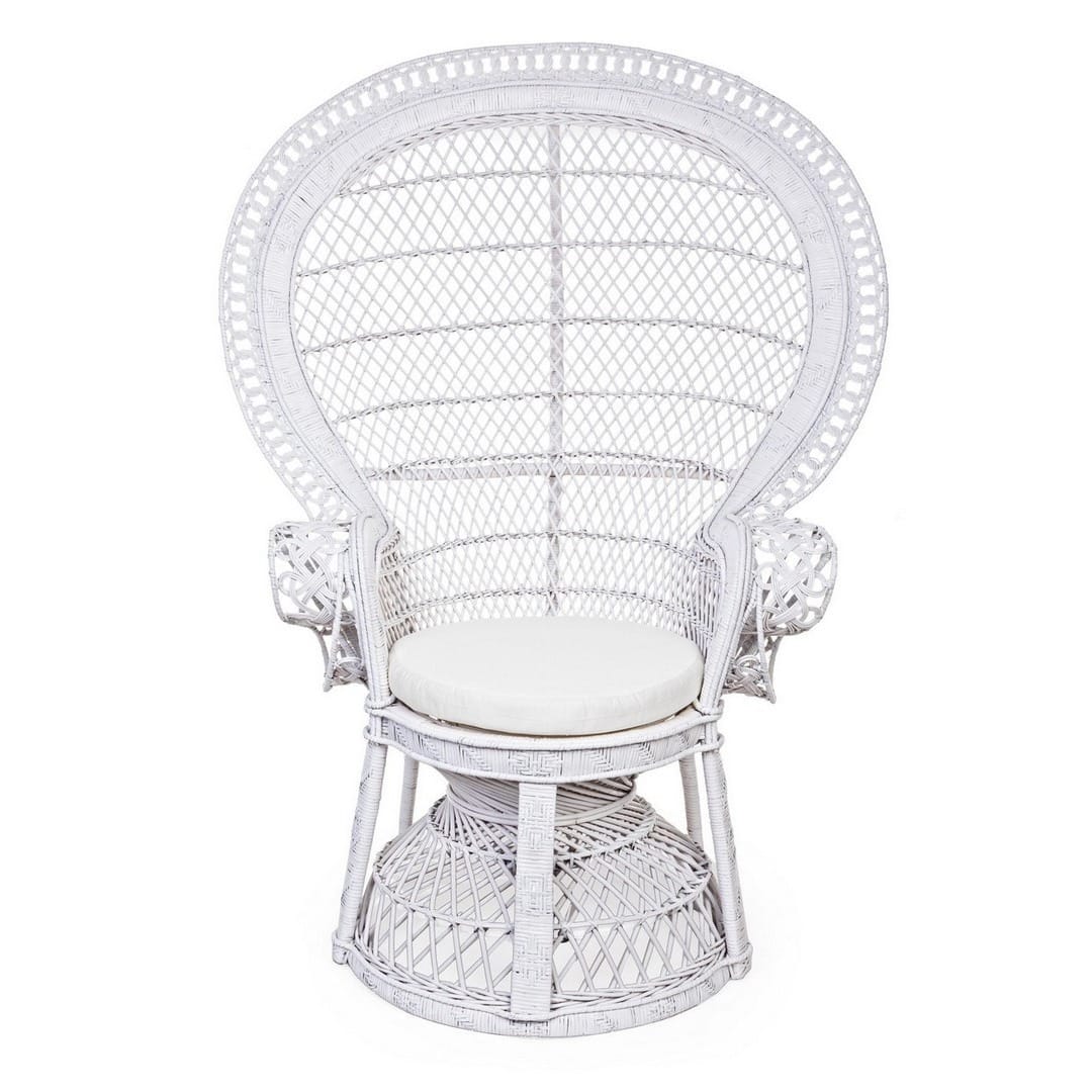 Fauteuil Emmanuelle En Rotin blanc 2 Fauteuil Emmanuelle En Rotin blanc 2