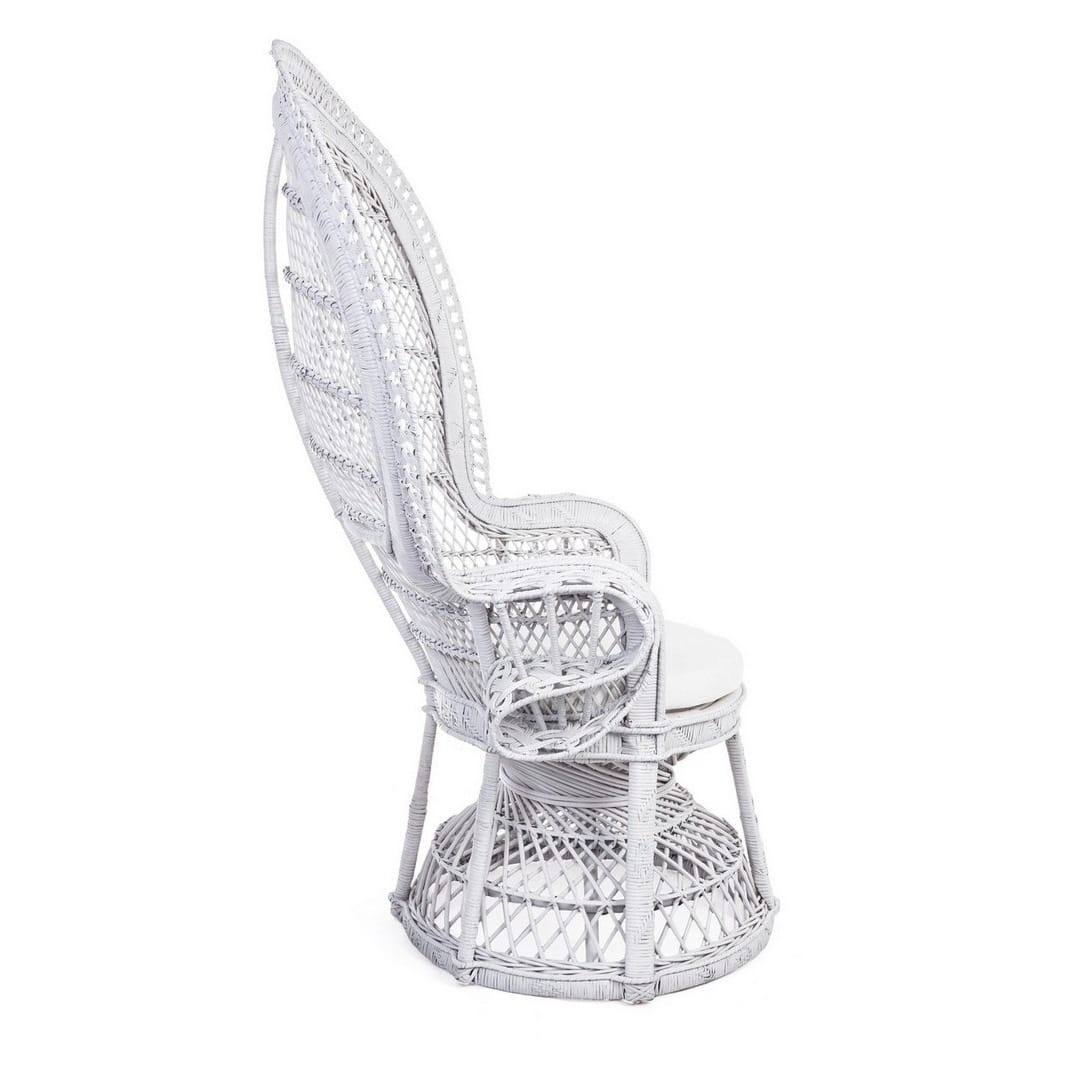 Fauteuil Emmanuelle En Rotin blanc 4 Fauteuil Emmanuelle En Rotin blanc 4
