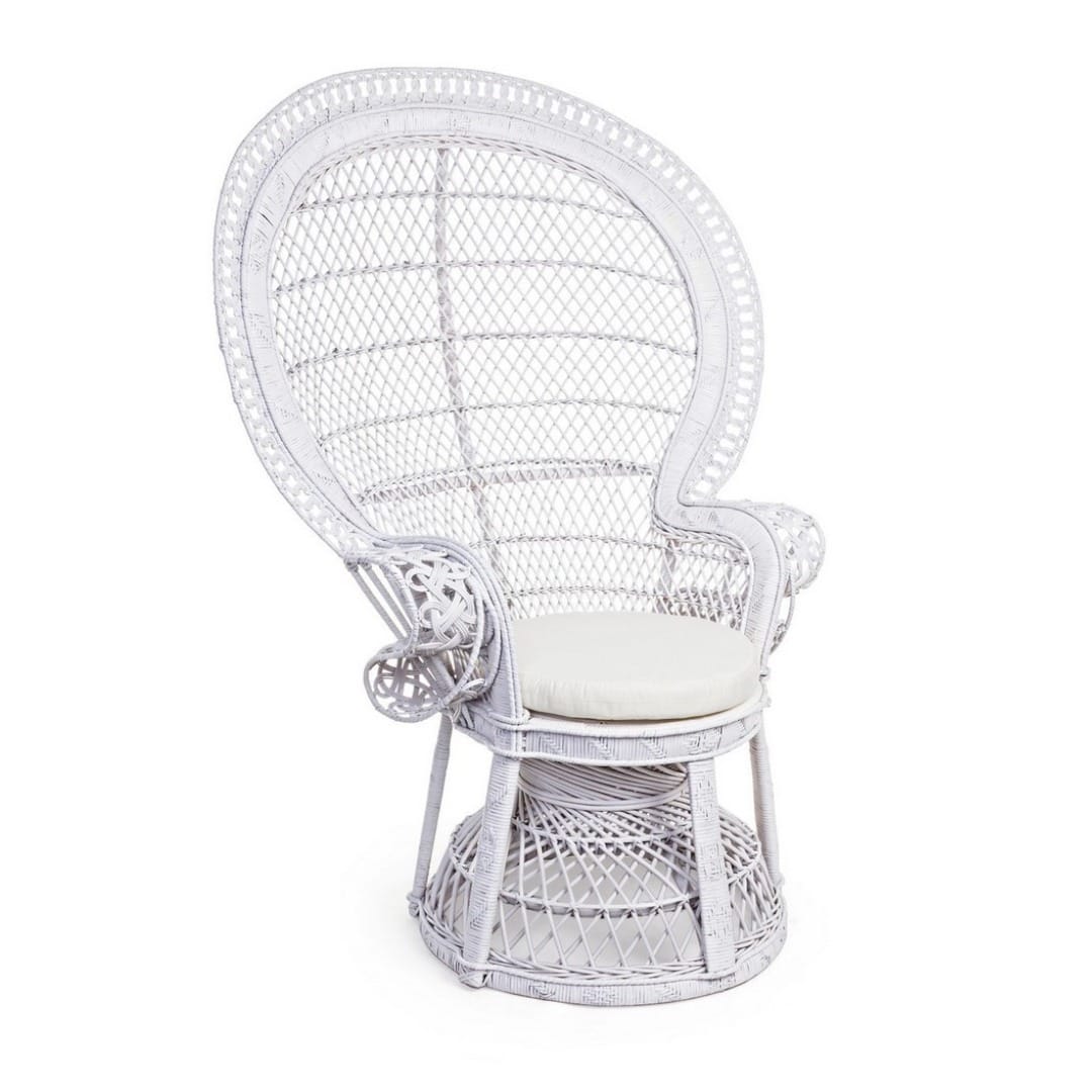 Fauteuil Emmanuelle En Rotin blanc Fauteuil Emmanuelle En Rotin blanc