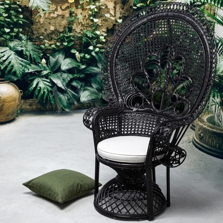 Fauteuil Peacock fauteuil emmanuelle noir 6