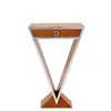 IXTAC11 face Console DELTA avec 1 tiroir design triangle noyer art deco chrome majdeltier
