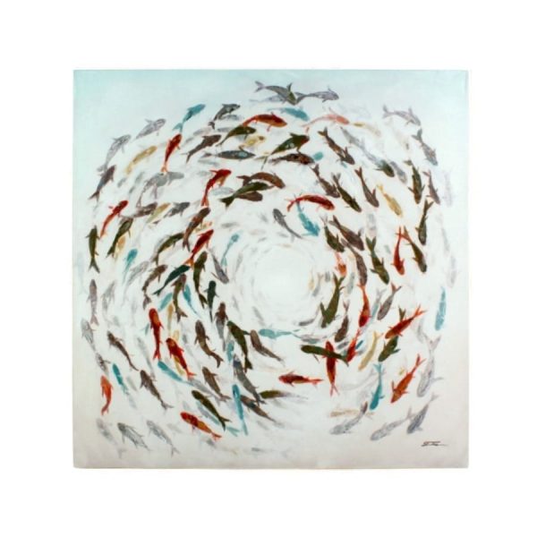 Peinture Tourbillon De Poissons Colorés
