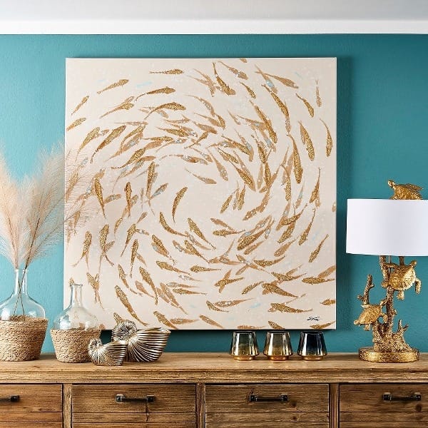 Peinture banc de poissons rouges 2 Peinture banc de poissons rouges 2