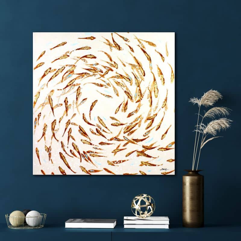 Peinture banc de poissons rouges 6 Peinture banc de poissons rouges 6