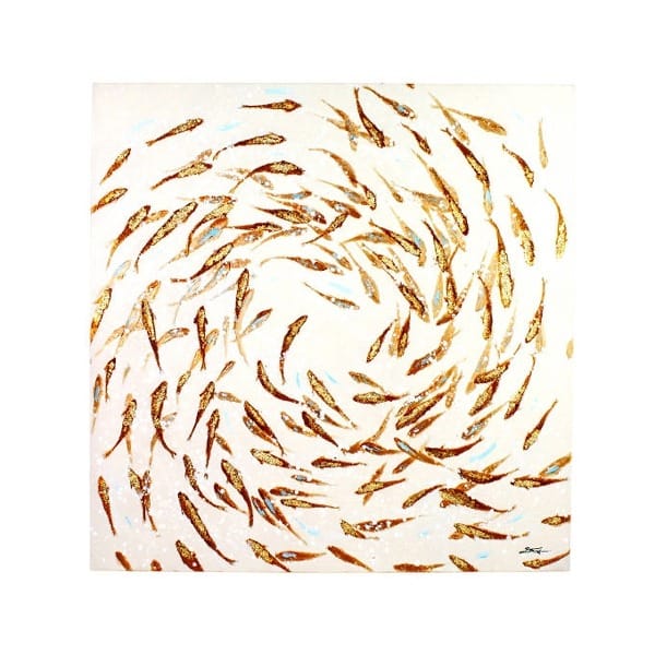 Peinture Banc De Poissons Rouges
