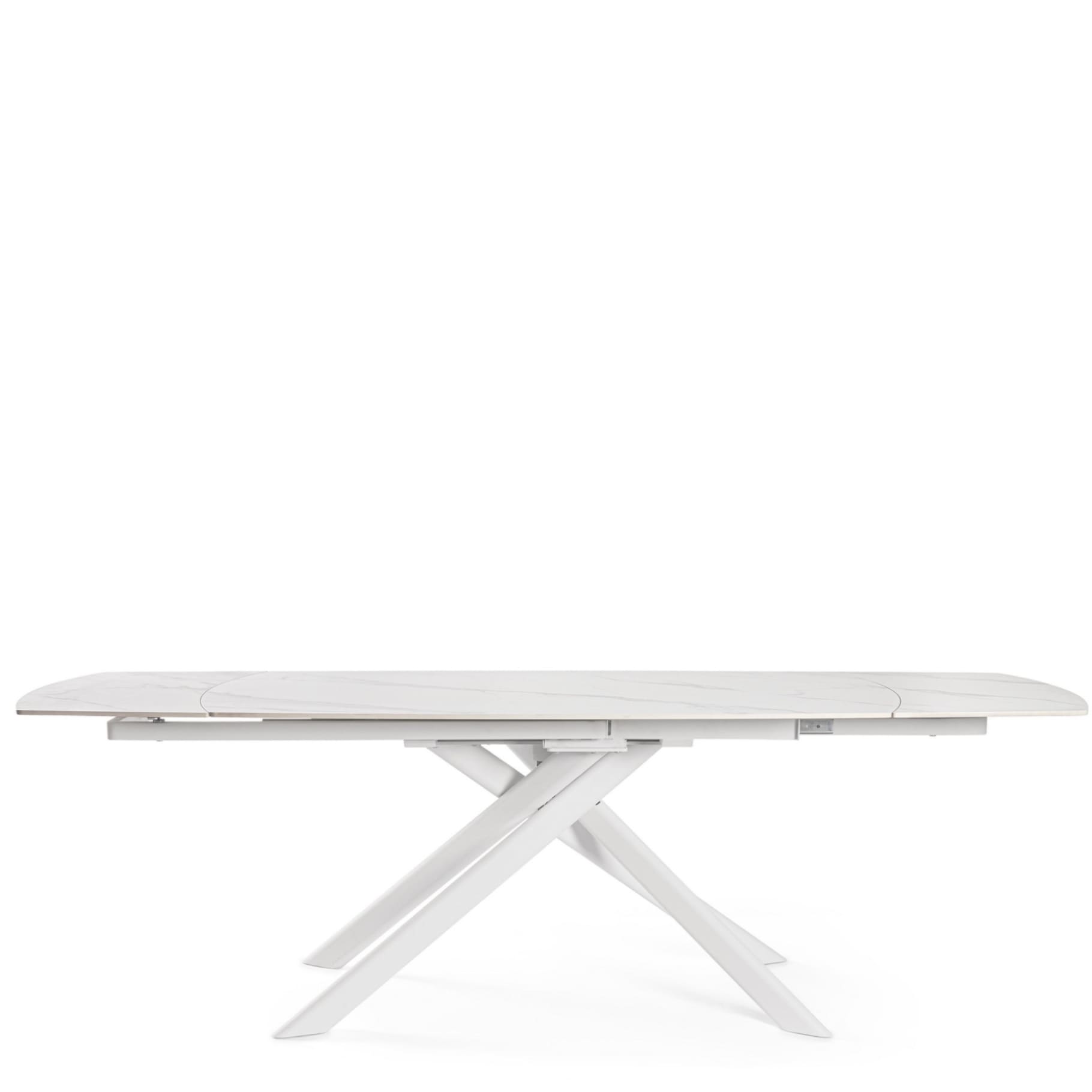 Table repas extensible blanc mat Joline1 Table repas extensible blanc mat Joline - Facilité au quotidien